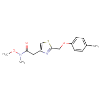 Chemical structure of N-methoxy-N-methyl-2-{2-[(4-methylphenoxy)methyl]-1,3-thiazol-4-yl}acetamide - CSSB00104547977