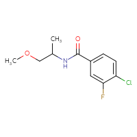Chemical structure of 4-chloro-3-fluoro-N-(1-methoxypropan-2-yl)benzamide - CSSB00980309788