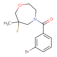 Chemical structure of 4-(3-bromobenzoyl)-6-fluoro-6-methyl-1,4-oxazepane - CSSB03578824647