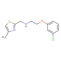 Chemical structure of [2-(3-chlorophenoxy)ethyl][(4-methyl-1,3-thiazol-2-yl)methyl]amine - CSSB02006924591