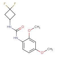 Chemical structure of 3-(3,3-difluorocyclobutyl)-1-(2,4-dimethoxyphenyl)urea - CSSB00065768501