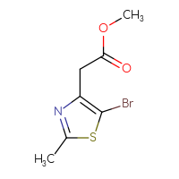 Chemical structure of methyl 2-(5-bromo-2-methyl-1,3-thiazol-4-yl)acetate - CSSB00010191863