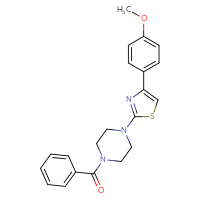 Chemical structure of 1-benzoyl-4-[4-(4-methoxyphenyl)-1,3-thiazol-2-yl]piperazine - CSSB00121642231