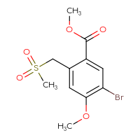 Chemical structure of methyl 5-bromo-2-(methanesulfonylmethyl)-4-methoxybenzoate - CSSB21495867395