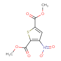 Chemical structure of 2,5-dimethyl 3-nitrothiophene-2,5-dicarboxylate - CSSB00010371486