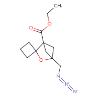 Chemical structure of ethyl 4-(azidomethyl)-3-oxaspiro[bicyclo[2.1.1]hexane-2,1'-cyclobutane]-1-carboxylate - CSSB00102954468
