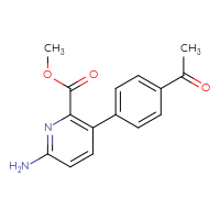 Chemical structure of methyl 3-(4-acetylphenyl)-6-aminopyridine-2-carboxylate - CSSB06582111465