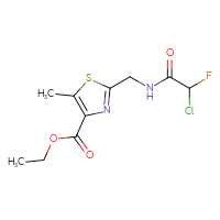 Chemical structure of ethyl 2-[(2-chloro-2-fluoroacetamido)methyl]-5-methyl-1,3-thiazole-4-carboxylate - CSSB21332120958