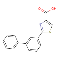 Chemical structure of 2-{[1,1'-biphenyl]-3-yl}-1,3-thiazole-4-carboxylic acid - CSSB00102778420