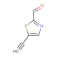 Chemical structure of 5-ethynyl-1,3-thiazole-2-carbaldehyde - CSSB00014828325