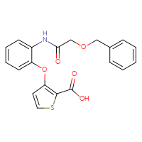 Chemical structure of 3-{2-[2-(benzyloxy)acetamido]phenoxy}thiophene-2-carboxylic acid - CSSB00025731059