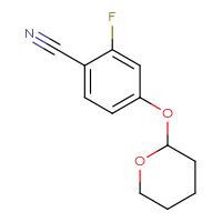 Chemical structure of 2-fluoro-4-(oxan-2-yloxy)benzonitrile - CSSB00020587783