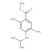 Chemical structure of methyl 5-amino-2-methyl-4-[(propan-2-yl)amino]benzoate - CSSB02495350760