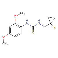 Chemical structure of 1-(2,4-dimethoxyphenyl)-3-[(1-fluorocyclopropyl)methyl]thiourea - CSSB21432510473