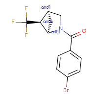 Chemical structure of rac-(1R,4S,5S)-2-(4-bromobenzoyl)-5-(trifluoromethyl)-2-azabicyclo[2.1.1]hexane - CSSB21444811818