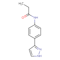 Chemical structure of N-[4-(1H-pyrazol-3-yl)phenyl]propanamide - CSSB00000317890