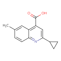 Chemical structure of 2-cyclopropyl-6-methylquinoline-4-carboxylic acid - CSSB00000286088