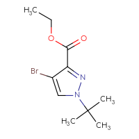 Chemical structure of ethyl 4-bromo-1-tert-butyl-1H-pyrazole-3-carboxylate - CSSB00103306102