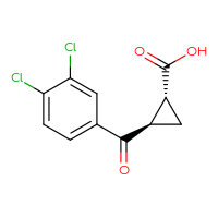 Chemical structure of (1R,2R)-2-(3,4-dichlorobenzoyl)cyclopropane-1-carboxylic acid - CSSB00132310940