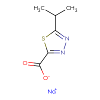 Chemical structure of sodium 5-(propan-2-yl)-1,3,4-thiadiazole-2-carboxylate - CSSB00000727833