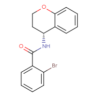 Chemical structure of 2-bromo-N-[(4R)-3,4-dihydro-2H-1-benzopyran-4-yl]benzamide - CSSB06341732735