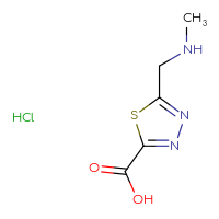 Chemical structure of 5-[(methylamino)methyl]-1,3,4-thiadiazole-2-carboxylic acid hydrochloride - CSSB21043403390