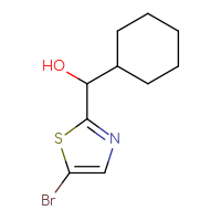 Chemical structure of (5-bromo-1,3-thiazol-2-yl)(cyclohexyl)methanol - CSSB00024530834