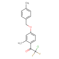 Chemical structure of 2-chloro-2,2-difluoro-1-{2-methyl-4-[(4-methylphenyl)methoxy]phenyl}ethan-1-one - CSSB21103684677