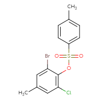 Chemical structure of 2-bromo-6-chloro-4-methylphenyl 4-methylbenzene-1-sulfonate - CSSB06256323597
