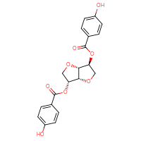 Chemical structure of (3R,3aR,6S,6aR)-6-(4-hydroxybenzoyloxy)-hexahydrofuro[3,2-b]furan-3-yl 4-hydroxybenzoate - CSSB00020632307