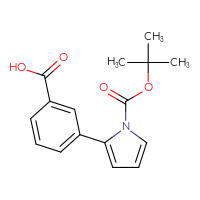 Chemical structure of 3-{1-[(tert-butoxy)carbonyl]-1H-pyrrol-2-yl}benzoic acid - CSSB00009828320