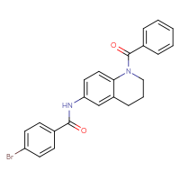 Chemical structure of N-(1-benzoyl-1,2,3,4-tetrahydroquinolin-6-yl)-4-bromobenzamide - CSSB00121718105