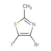 Chemical structure of 4-bromo-5-iodo-2-methyl-1,3-thiazole - CSSB03551181567