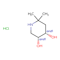 Chemical structure of rac-(3R,4S)-6,6-dimethylpiperidine-3,4-diol hydrochloride - CSSS20620678052