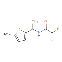 Chemical structure of 2-chloro-2-fluoro-N-[1-(5-methylthiophen-2-yl)ethyl]acetamide - CSSB09889226319