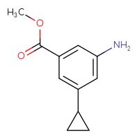 Chemical structure of methyl 3-amino-5-cyclopropylbenzoate - CSSB00120254865