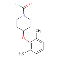Chemical structure of 4-(2,6-dimethylphenoxy)piperidine-1-carbonyl chloride - CSSB21224772391