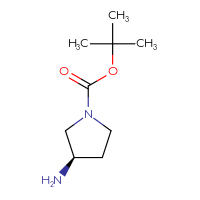 Chemical structure of tert-butyl (3R)-3-aminopyrrolidine-1-carboxylate - CSSB00000762453