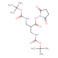 Chemical structure of 2,5-dioxopyrrolidin-1-yl 3-{[(tert-butoxy)carbonyl]amino}-2-({[(tert-butoxy)carbonyl]amino}methyl)propanoate - CSSB17484213979