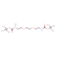 Chemical structure of tert-butyl N-{2-[2-(2-{[(tert-butoxy)carbonyl]amino}ethoxy)ethoxy]ethyl}-N-methylcarbamate - CSSB21123233105