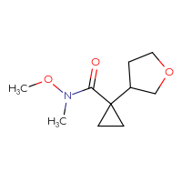 Chemical structure of N-methoxy-N-methyl-1-(oxolan-3-yl)cyclopropane-1-carboxamide - CSSB20460885529