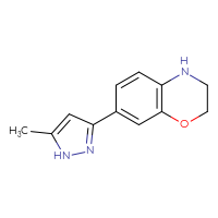 Chemical structure of 7-(5-methyl-1H-pyrazol-3-yl)-3,4-dihydro-2H-1,4-benzoxazine - CSSB06593313227