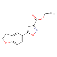 Chemical structure of ethyl 5-(2,3-dihydro-1-benzofuran-5-yl)-1,2-oxazole-3-carboxylate - CSSB00133600933