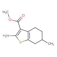 Chemical structure of methyl 2-amino-6-methyl-4,5,6,7-tetrahydro-1-benzothiophene-3-carboxylate - CSSB00000189037