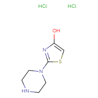 Chemical structure of 2-(piperazin-1-yl)-1,3-thiazol-4-ol dihydrochloride - CSSB02495366273