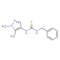 Chemical structure of 1-benzyl-3-(1,5-dimethyl-1H-pyrazol-4-yl)thiourea - CSSB00103846215