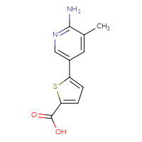 Chemical structure of 5-(6-amino-5-methylpyridin-3-yl)thiophene-2-carboxylic acid - CSSB00010163274