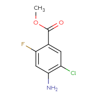 Chemical structure of methyl 4-amino-5-chloro-2-fluorobenzoate - CSSB00010764350