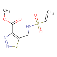 Chemical structure of methyl 5-(ethenesulfonamidomethyl)-1,2,3-thiadiazole-4-carboxylate - CSSB21332108611