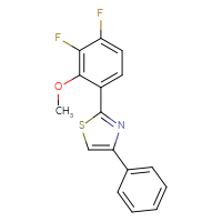 Chemical structure of 2-(3,4-difluoro-2-methoxyphenyl)-4-phenyl-1,3-thiazole - CSSB11222922354